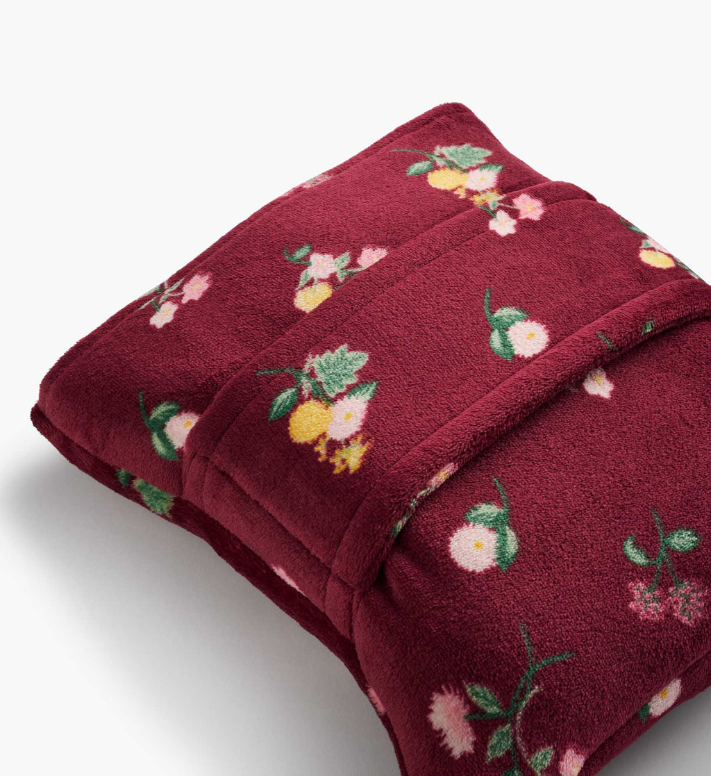 Ditsy Dahlia Travel Fleece Blanket with Trolley Sleeve