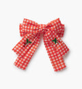 Gingham Cherries Embroidered Alligator Bow Hair Clip
