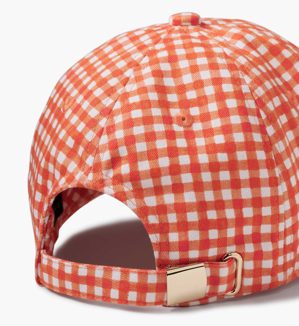 Gingham Cherries Six-Panel Baseball Cap – Adjustable