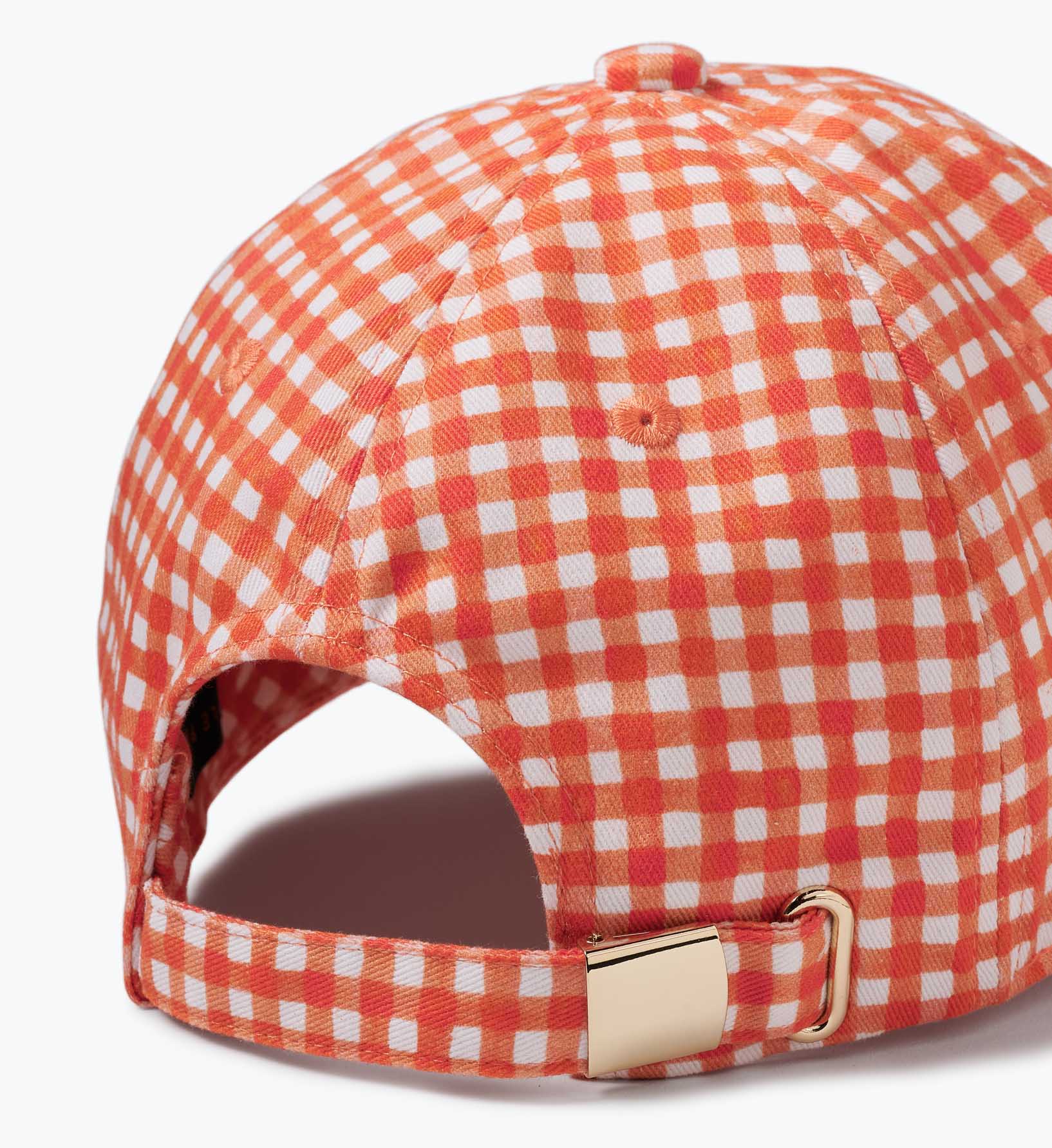 Gingham Cherries Six-Panel Baseball Cap – Adjustable