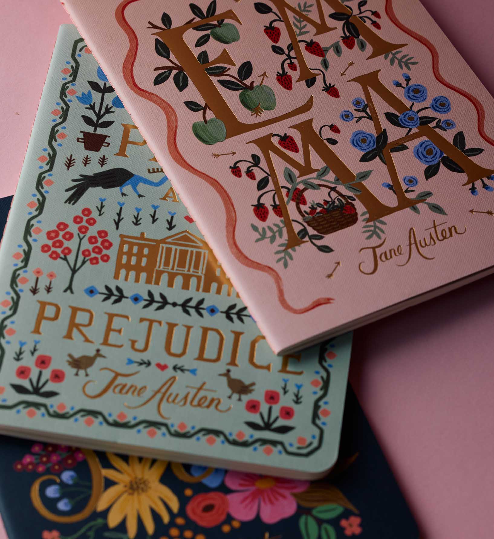 Jane Austen Stitched Notebook Set – 3 Pieces
