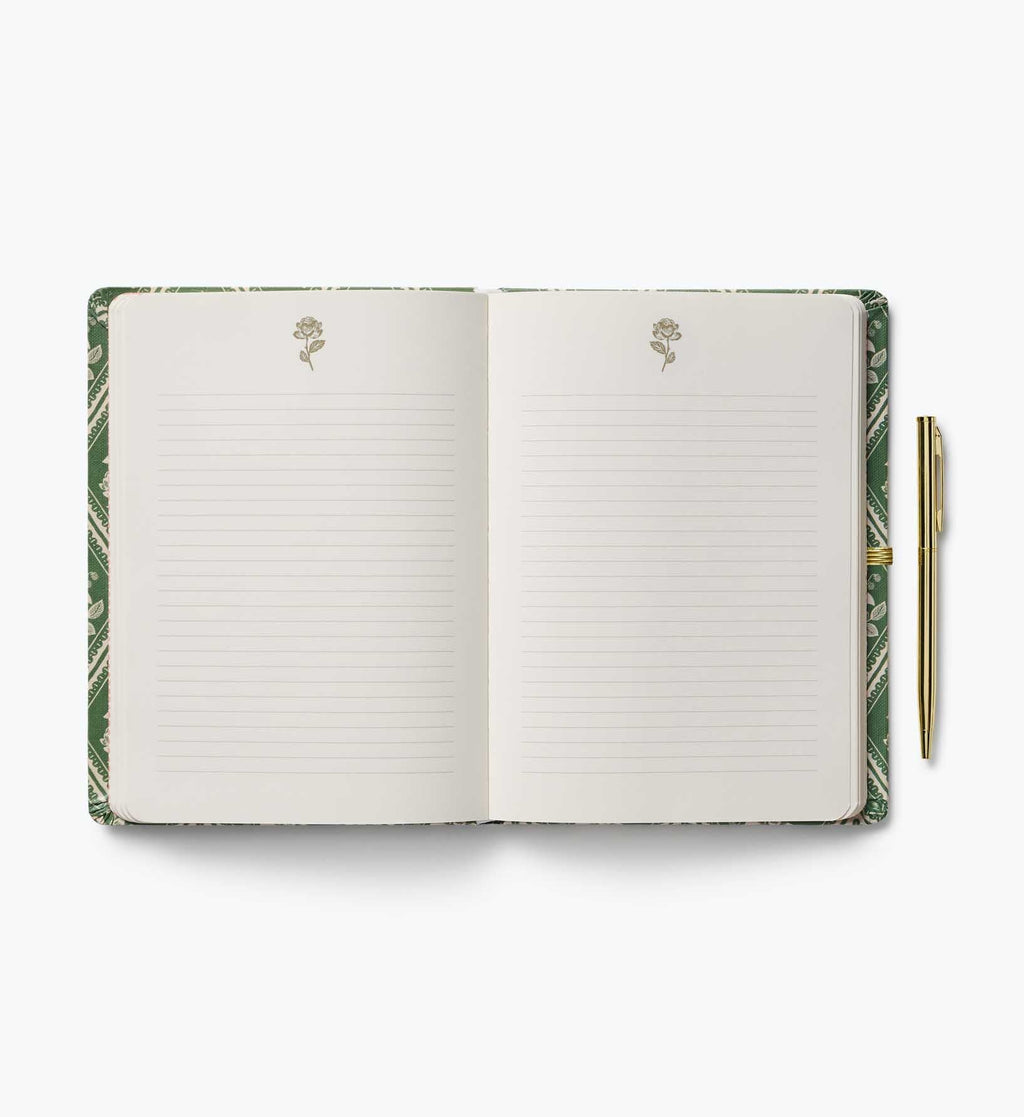 Rose Study Hardcover Journal with Gold Pen – 144 Pages