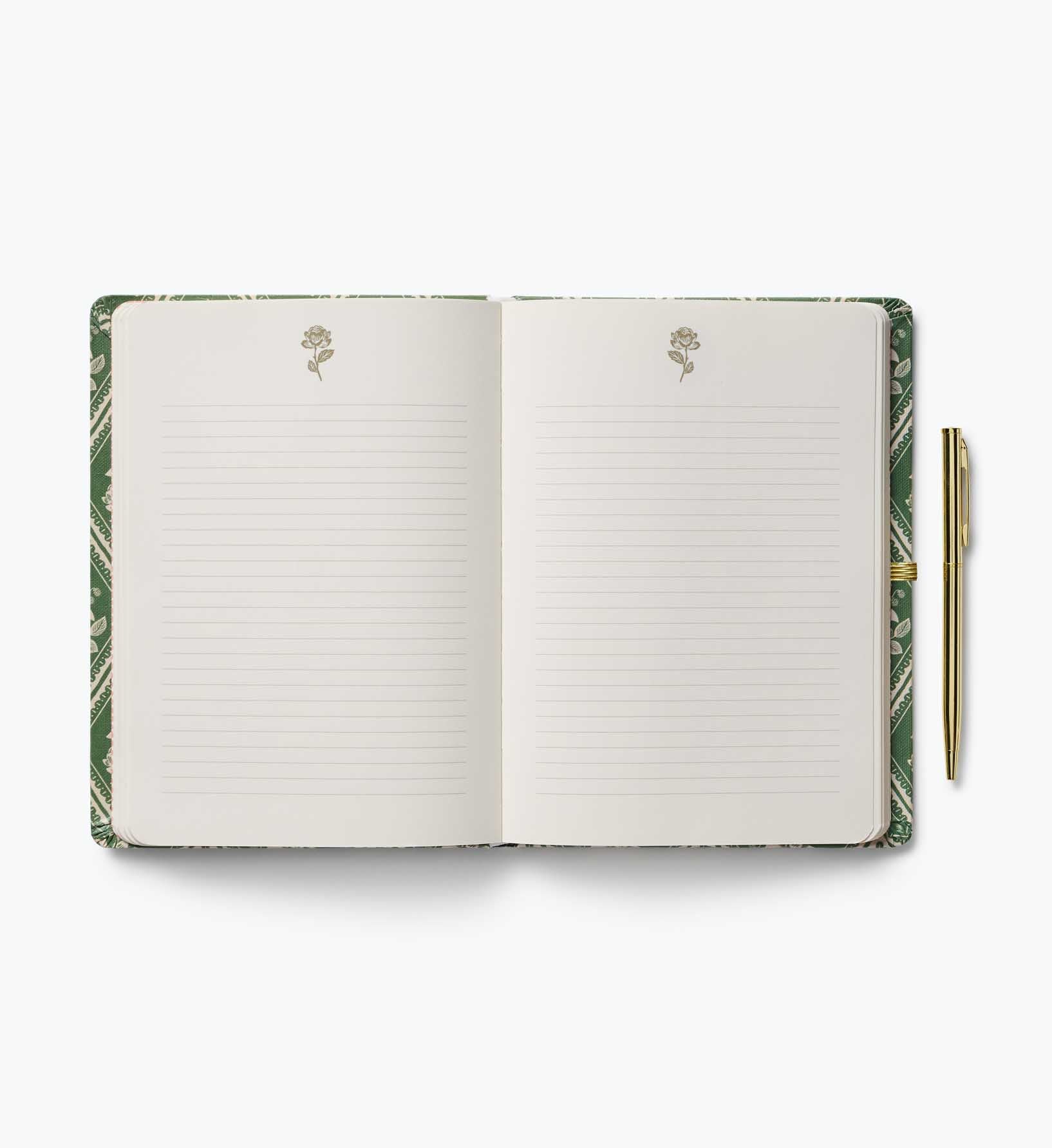 Rose Study Hardcover Journal with Gold Pen – 144 Pages
