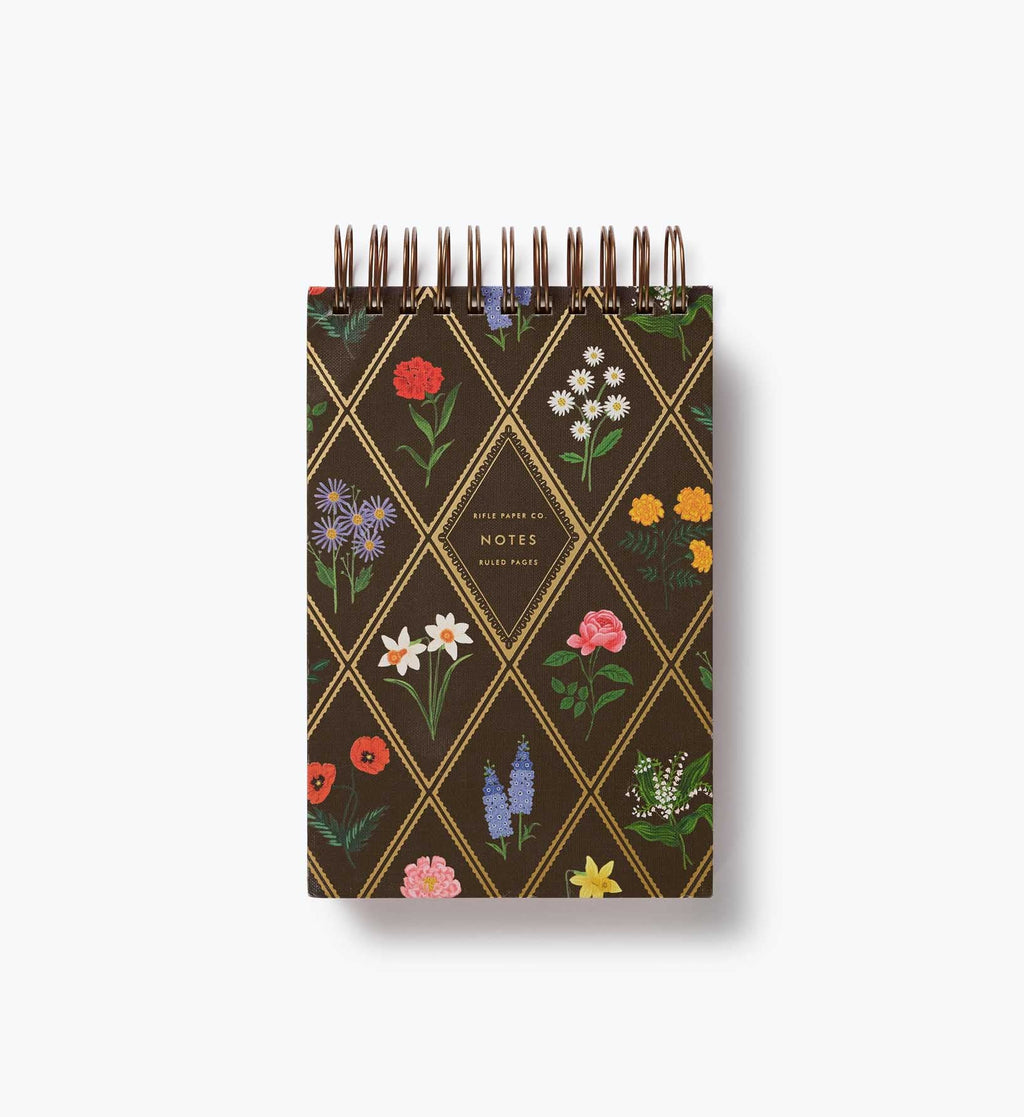 Garden Study Hardcover Spiral Desk Notepad – 200 Pages