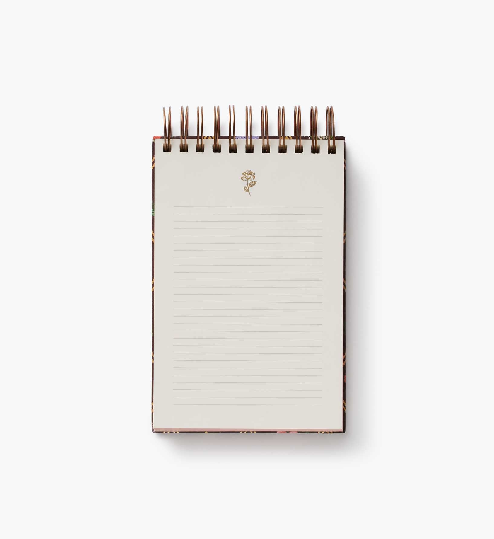 Garden Study Hardcover Spiral Desk Notepad – 200 Pages