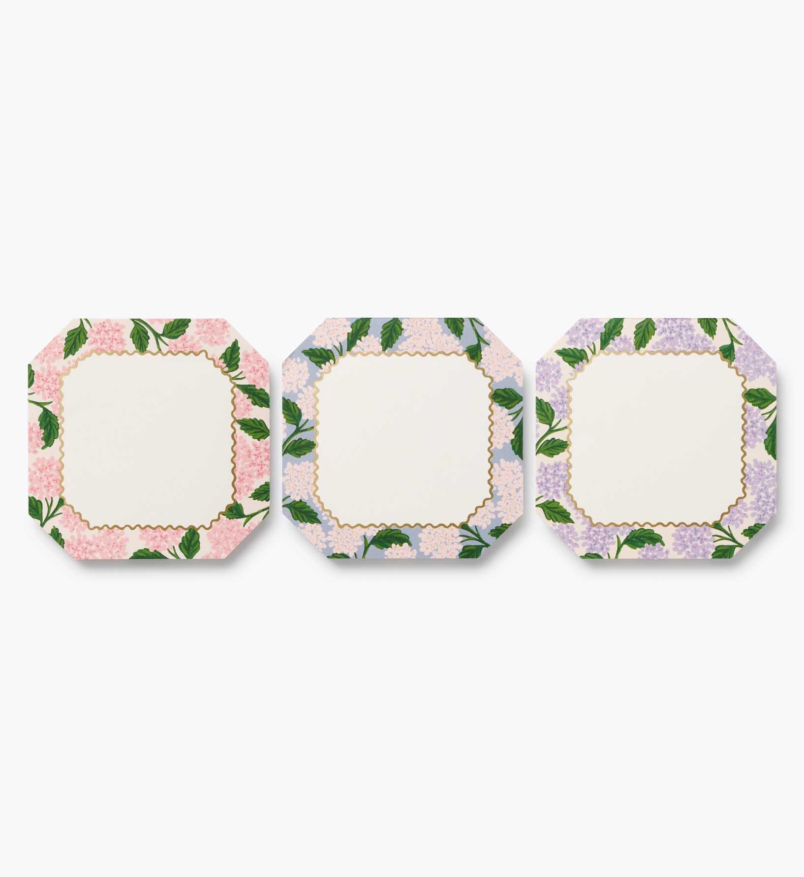 Pink Hydrangea Mini Notepad Trio – 3 Pieces