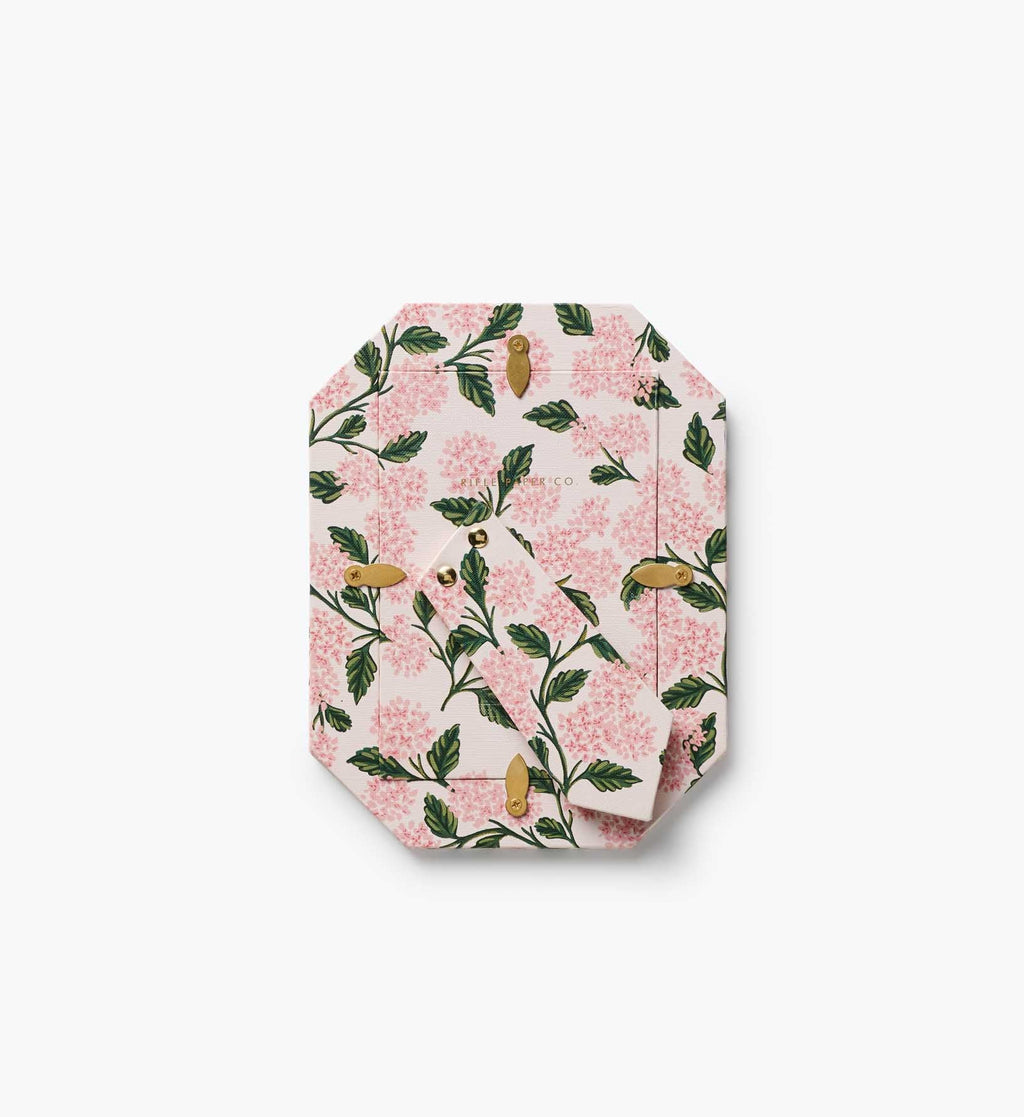 Pink Hydrangea Paper-Wrapped Octagonal Picture Frame