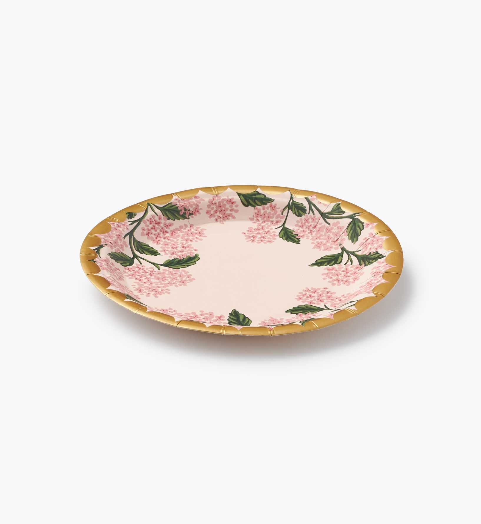Pink Hydrangea Paper Dessert Plates – 10 Pieces