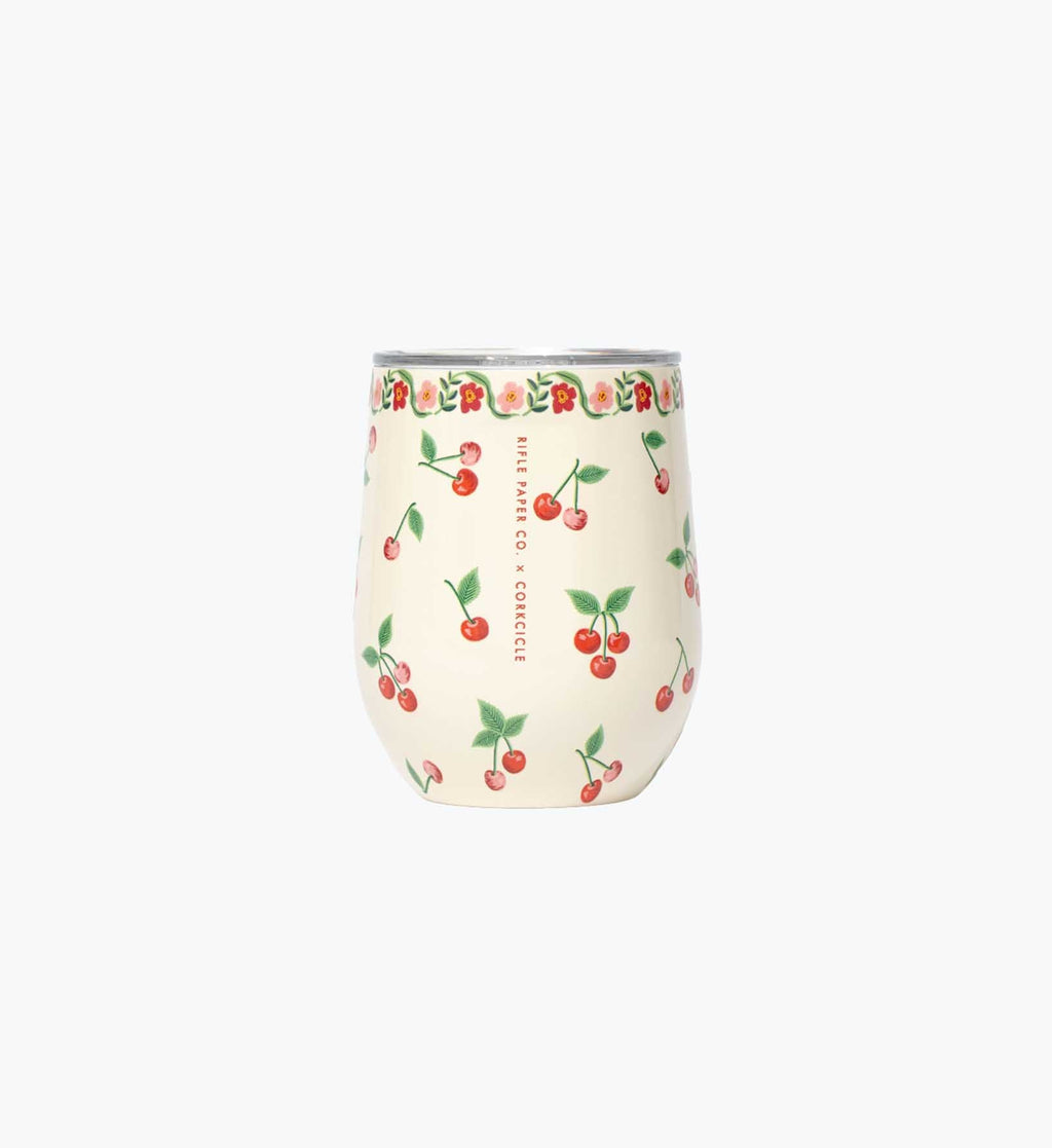 Cherry Pattern Stemless Wine Cup