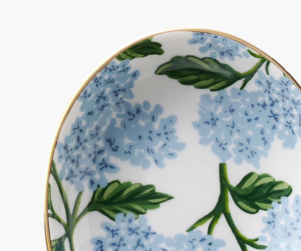 Hydrangea Porcelain Spoon Rest with Gold Accents