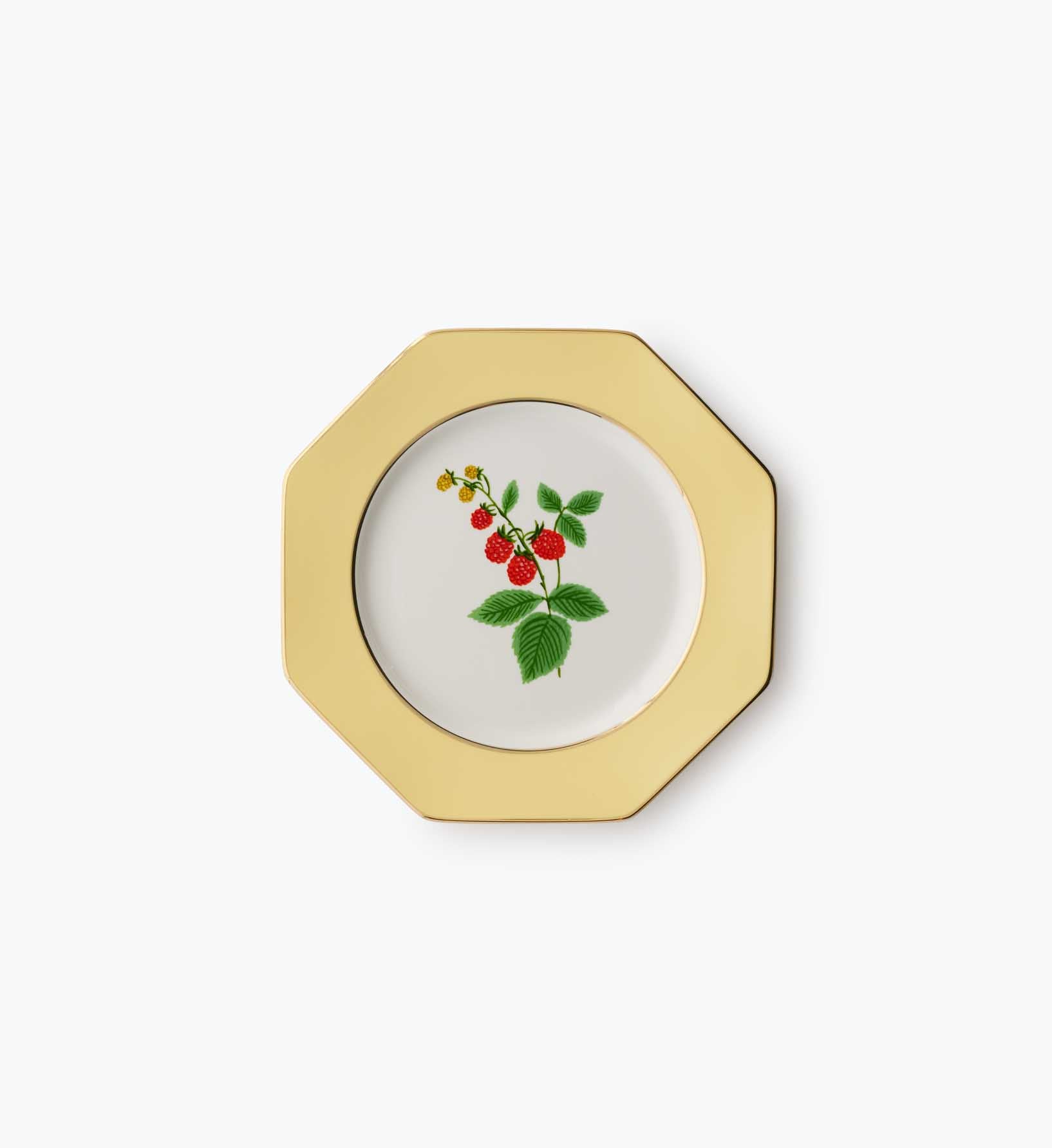 Elegant Roses Porcelain Dessert Plate Set – 4 Pieces