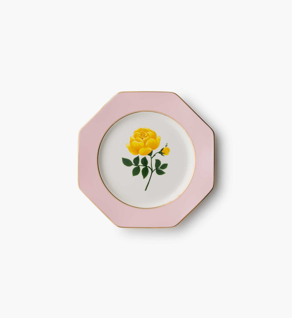 Elegant Roses Porcelain Dessert Plate Set – 4 Pieces