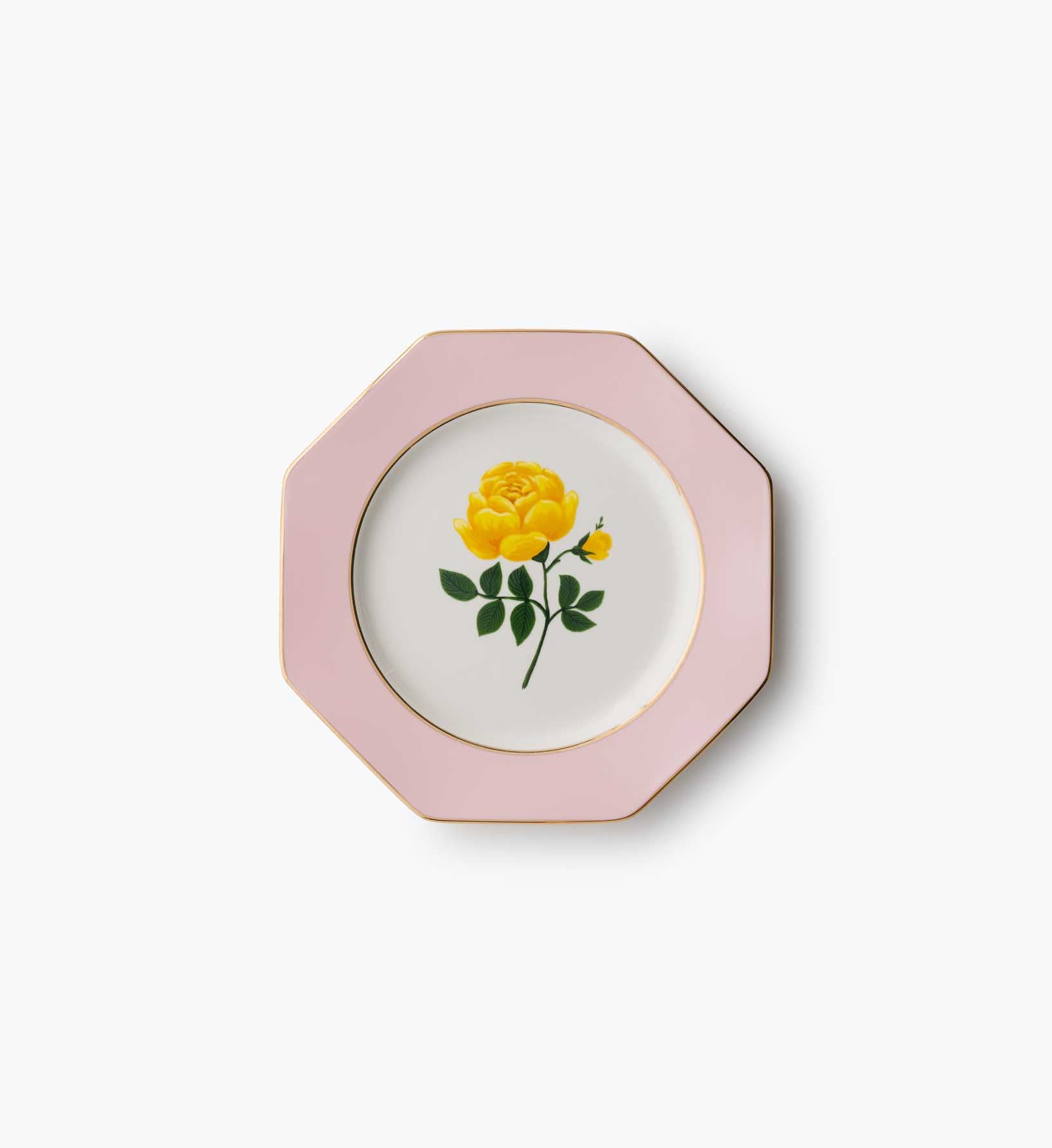 Elegant Roses Porcelain Dessert Plate Set – 4 Pieces