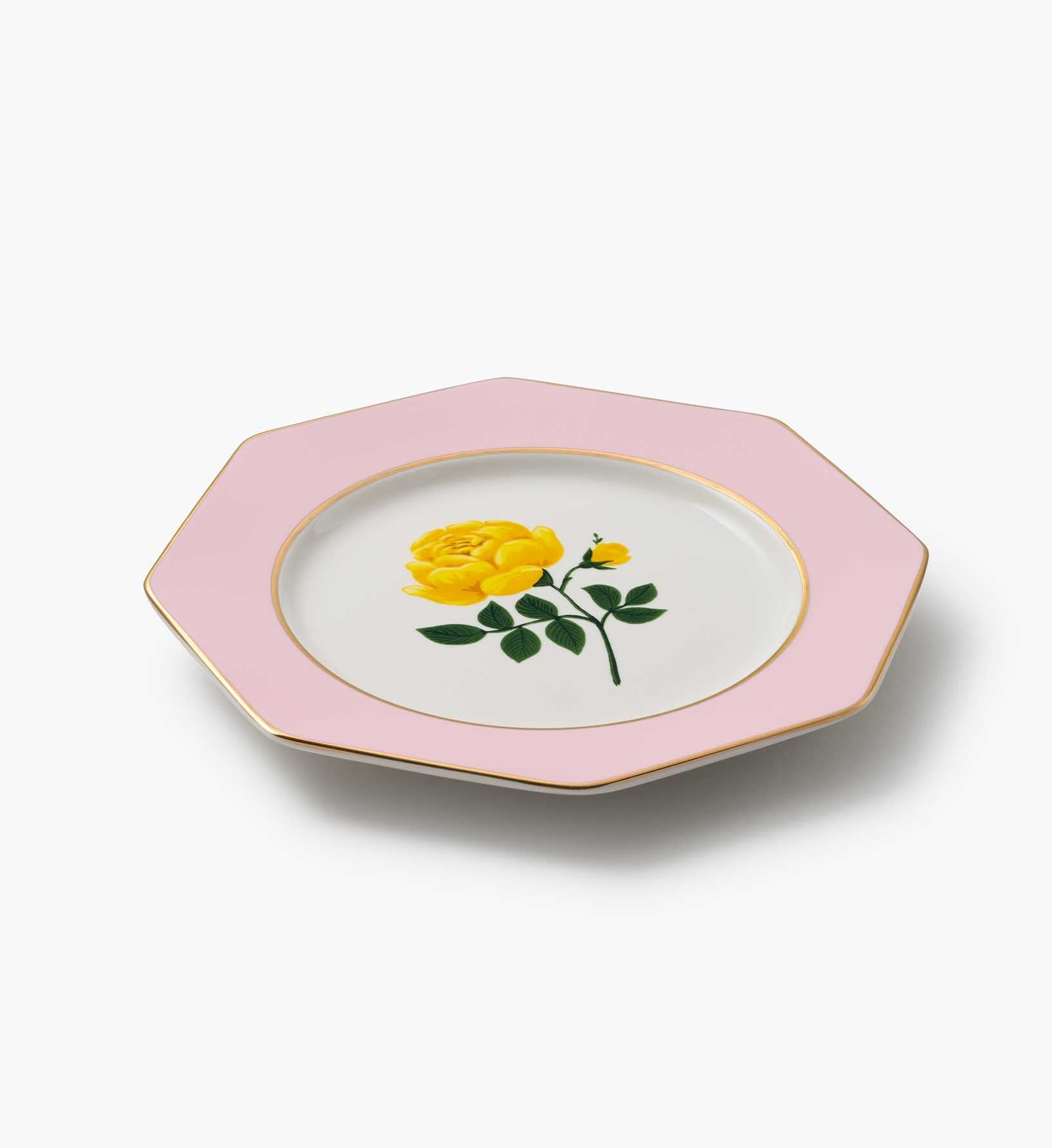 Elegant Roses Porcelain Dessert Plate Set – 4 Pieces