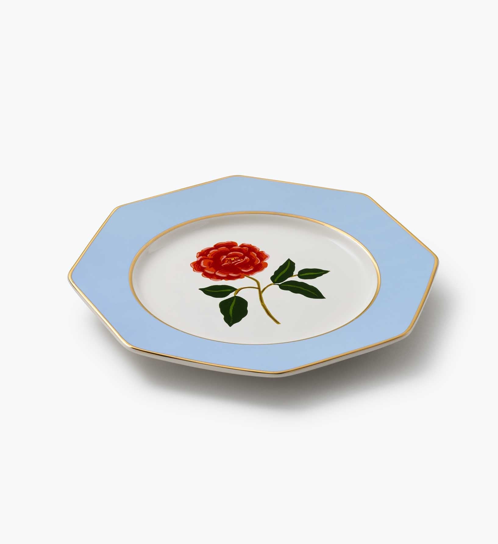 Elegant Roses Porcelain Dessert Plate Set – 4 Pieces