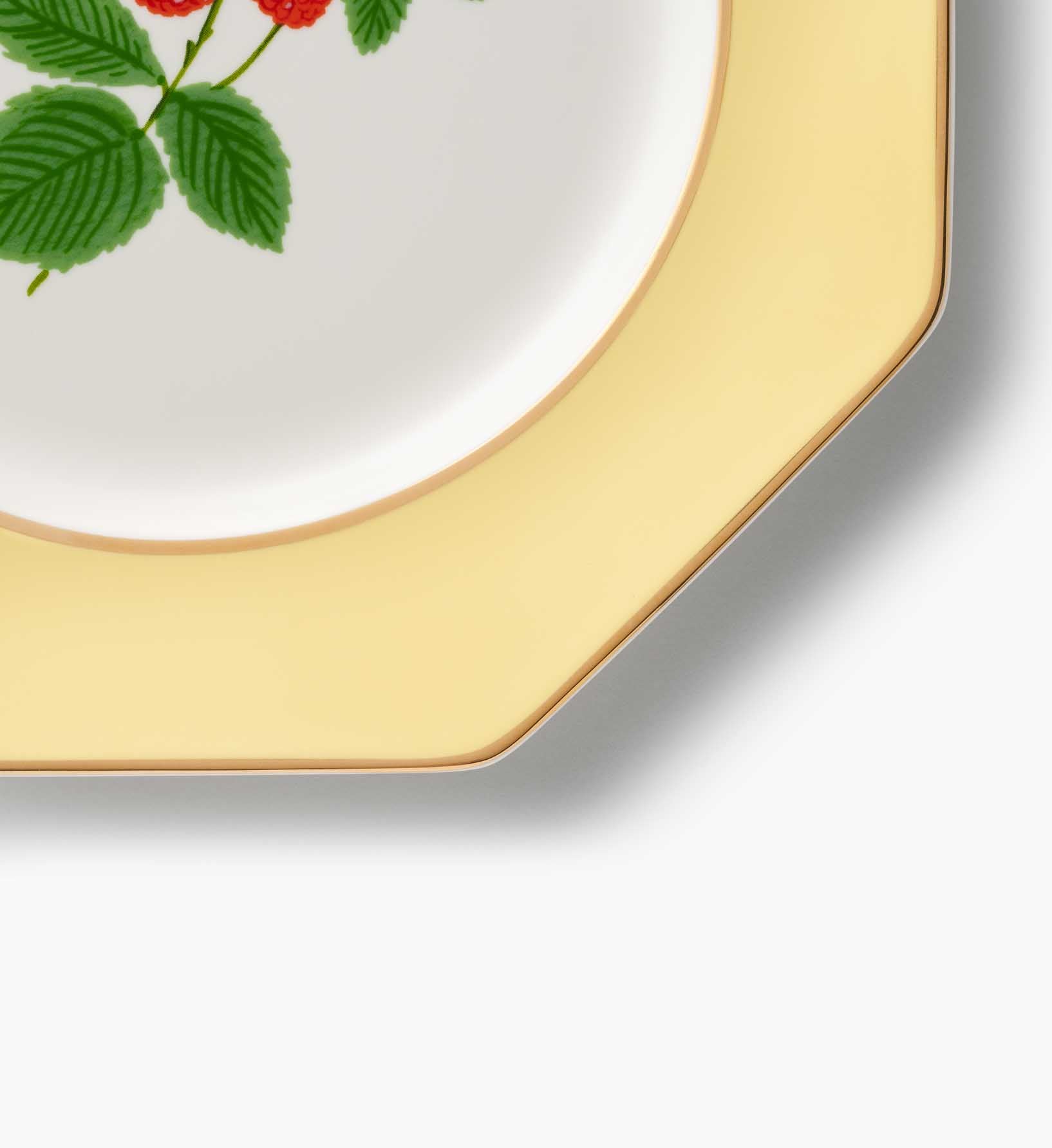 Elegant Roses Porcelain Dessert Plate Set – 4 Pieces