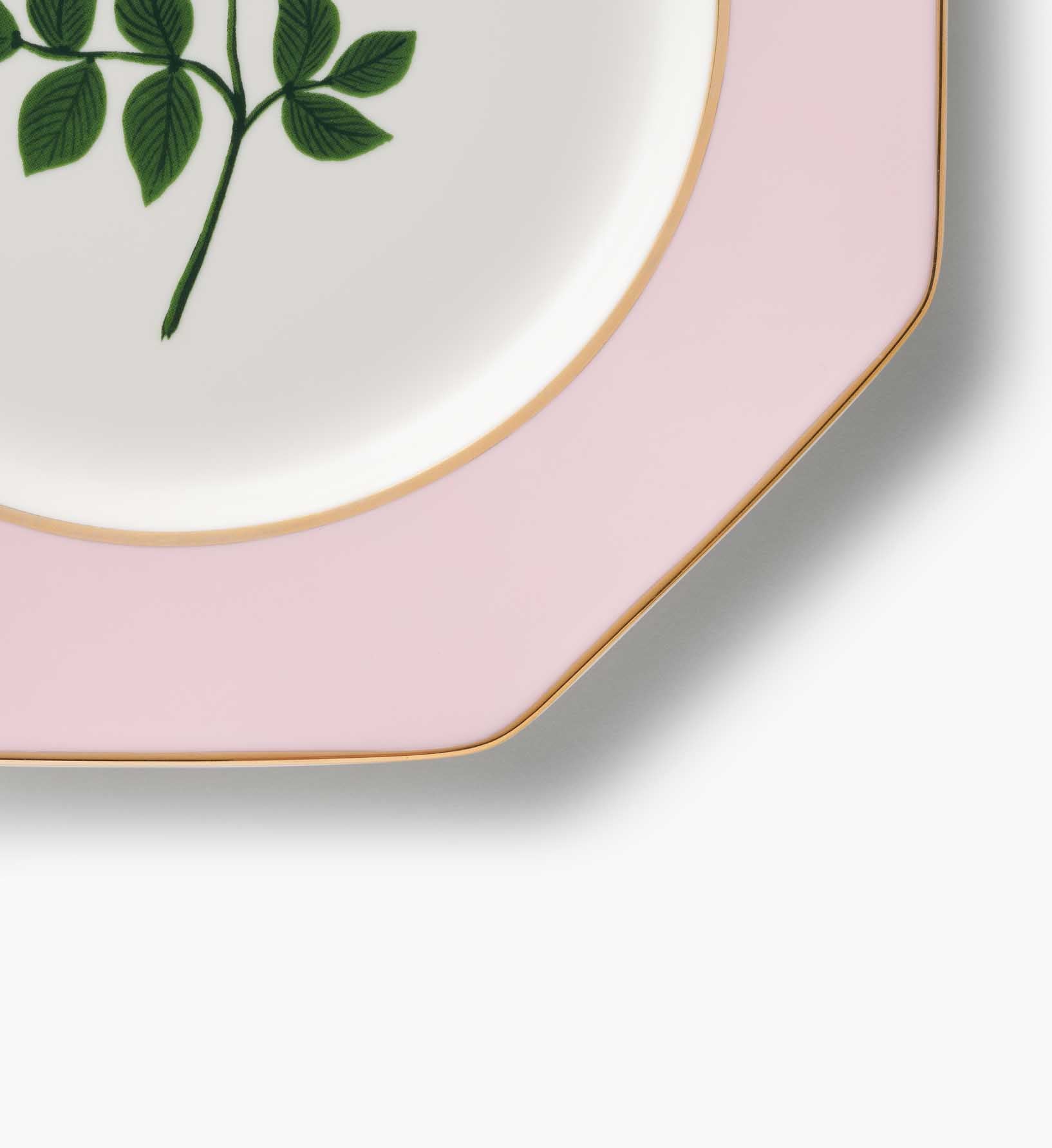 Elegant Roses Porcelain Dessert Plate Set – 4 Pieces