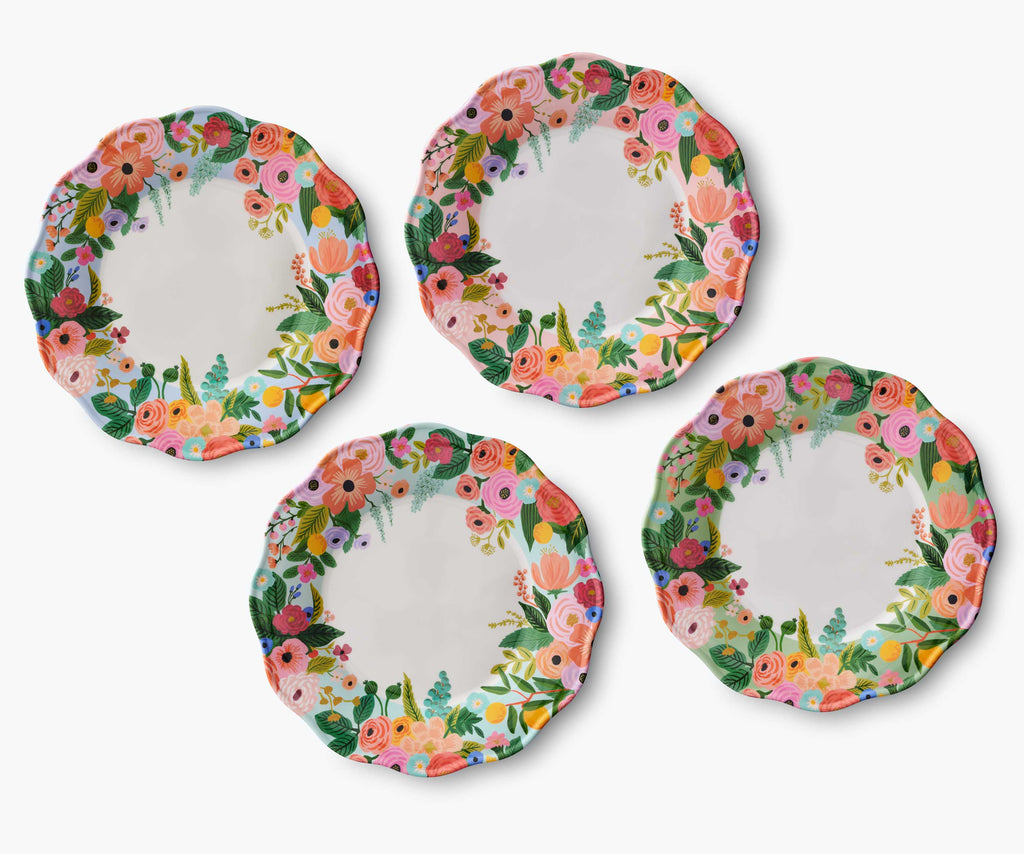 Garden Party Melamine Dinner Plate Set – 4 Pieces