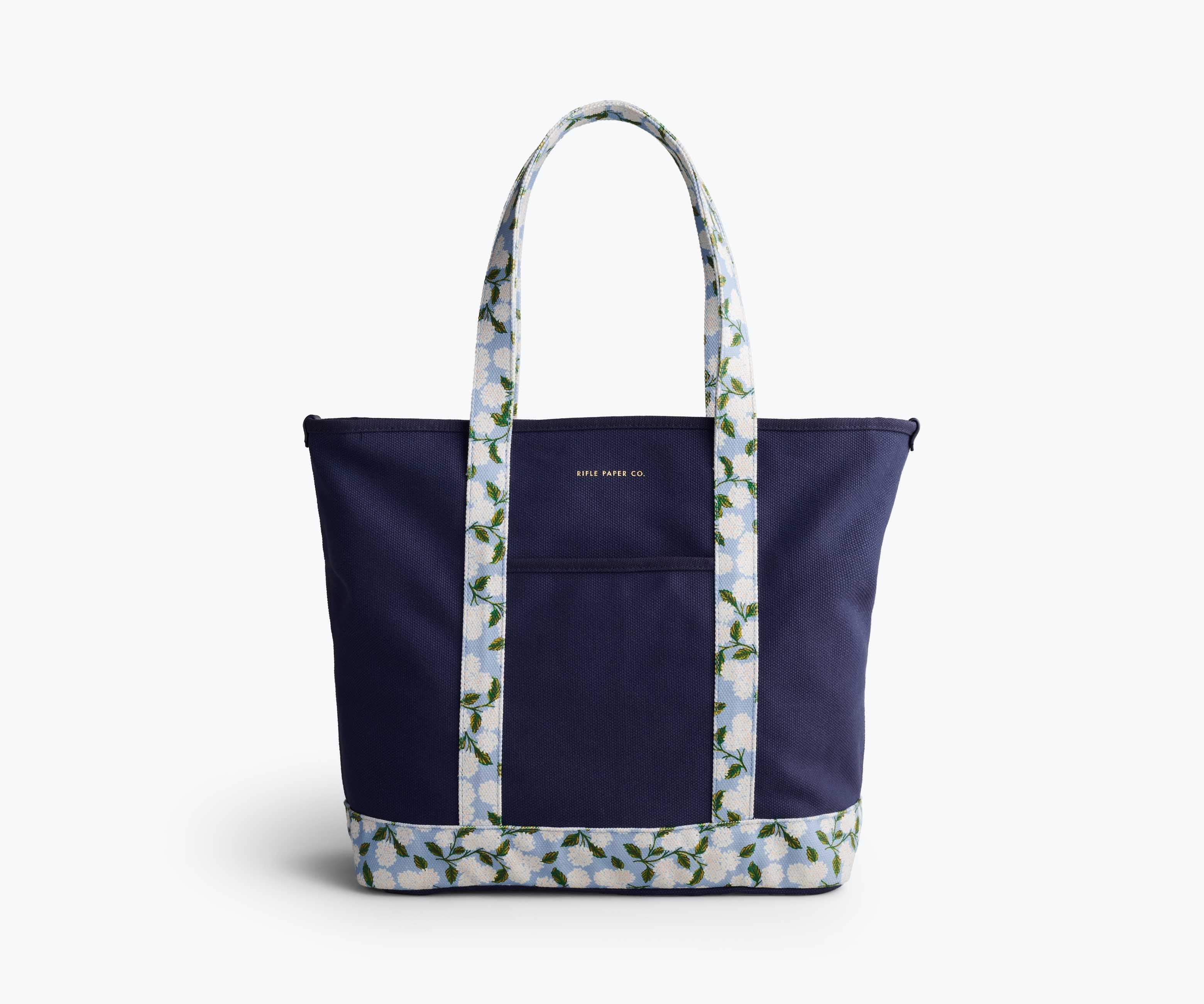 Hydrangea Canvas Carry-All Tote with Zipper