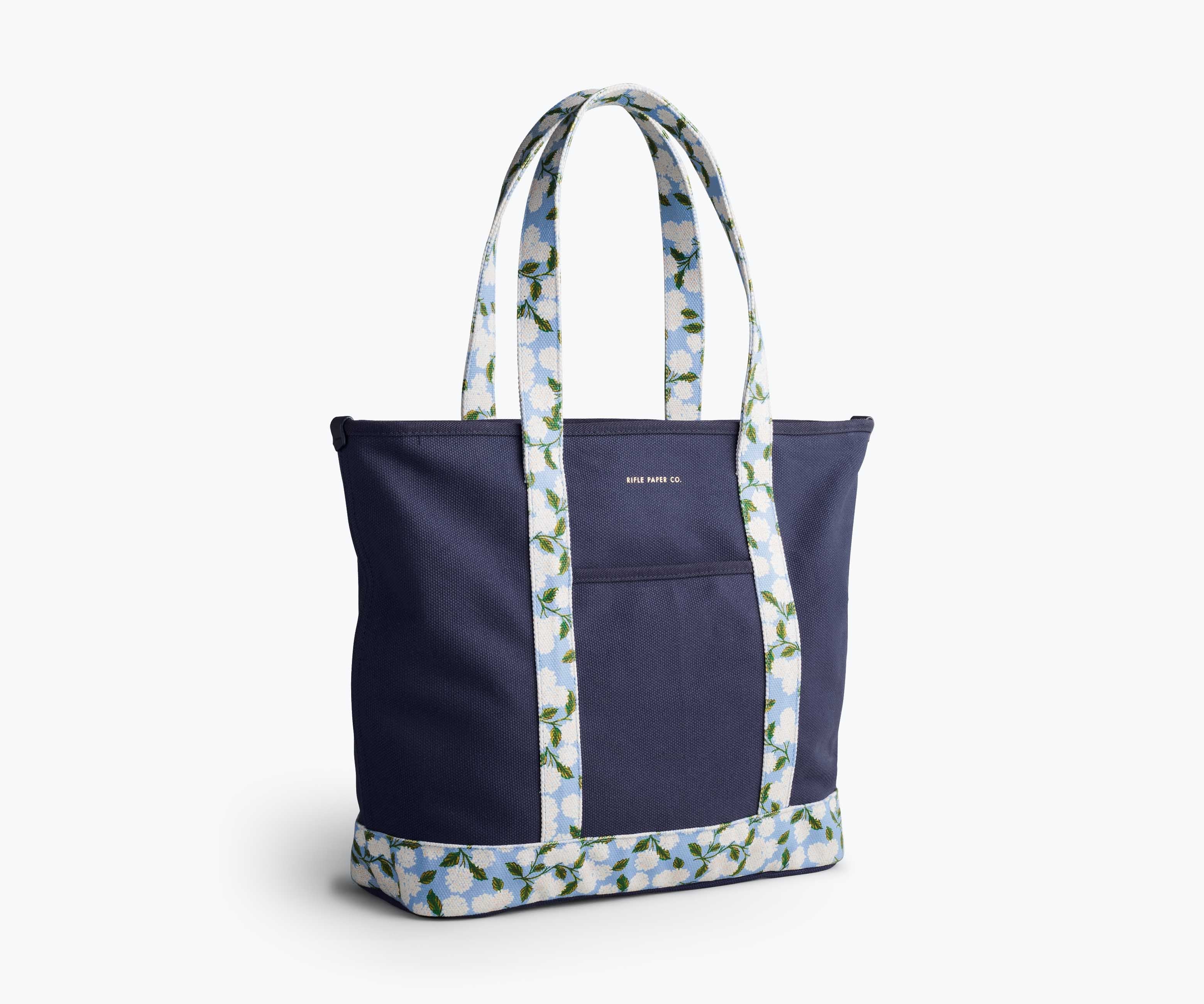 Hydrangea Canvas Carry-All Tote with Zipper