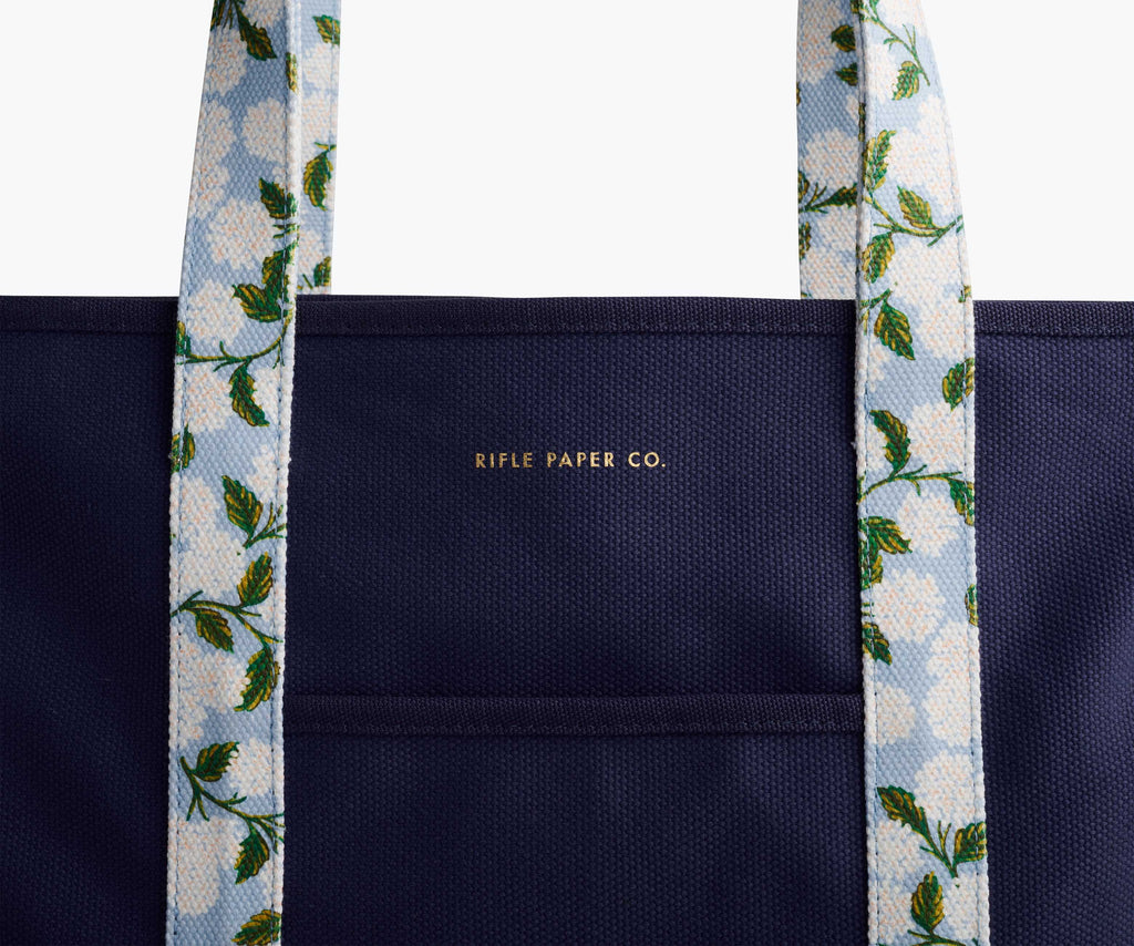 Hydrangea Canvas Carry-All Tote with Zipper