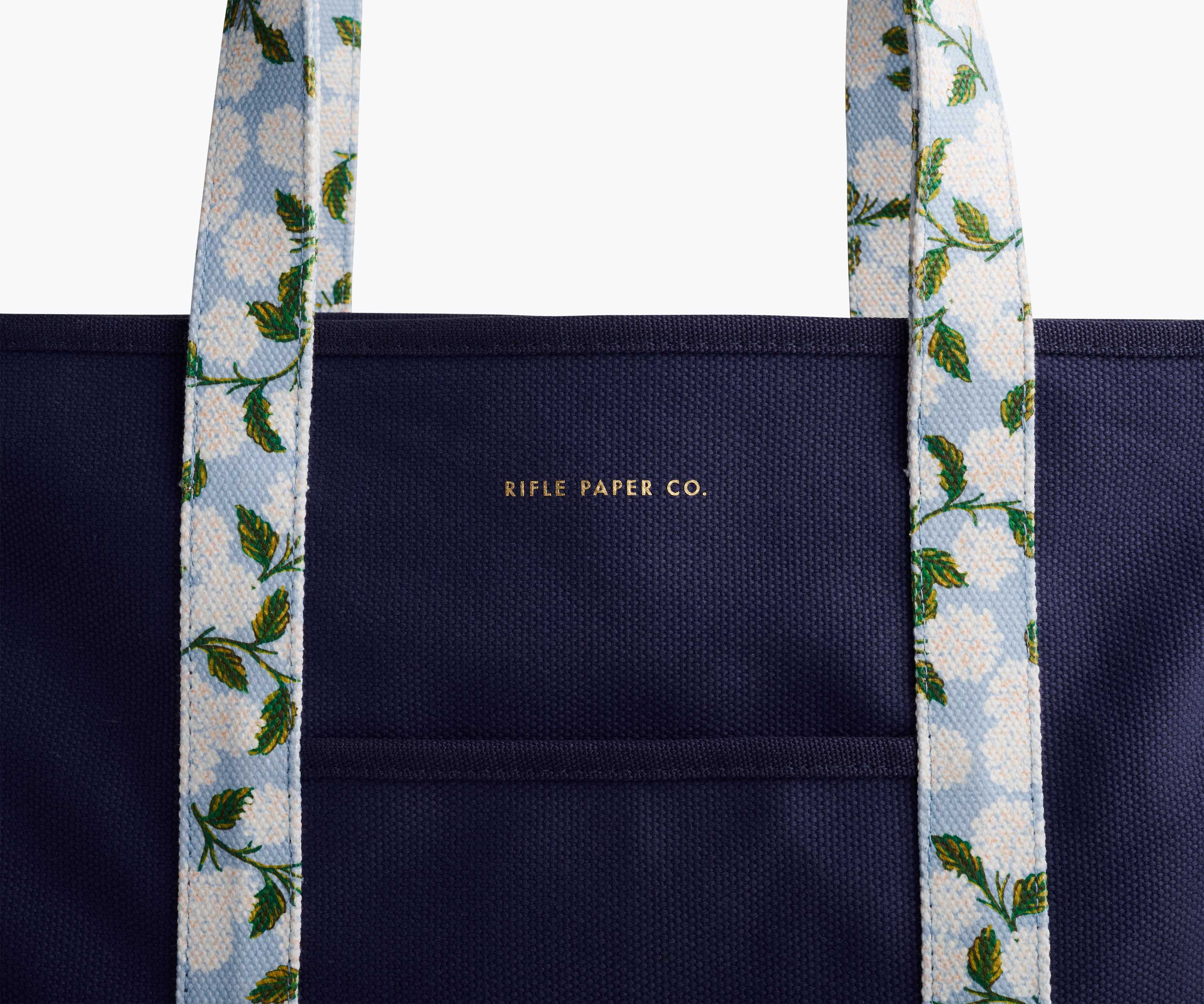 Hydrangea Canvas Carry-All Tote with Zipper