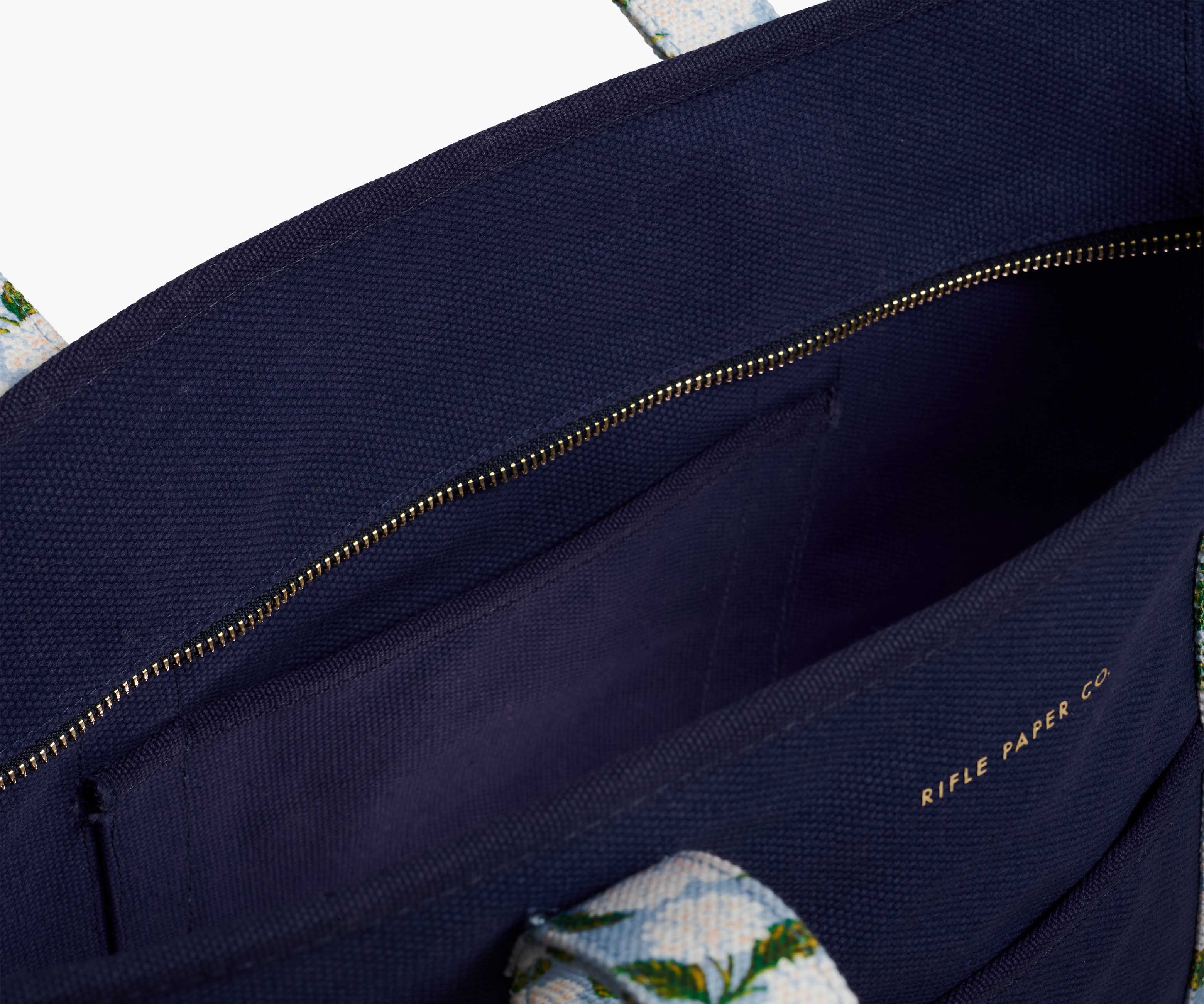 Hydrangea Canvas Carry-All Tote with Zipper