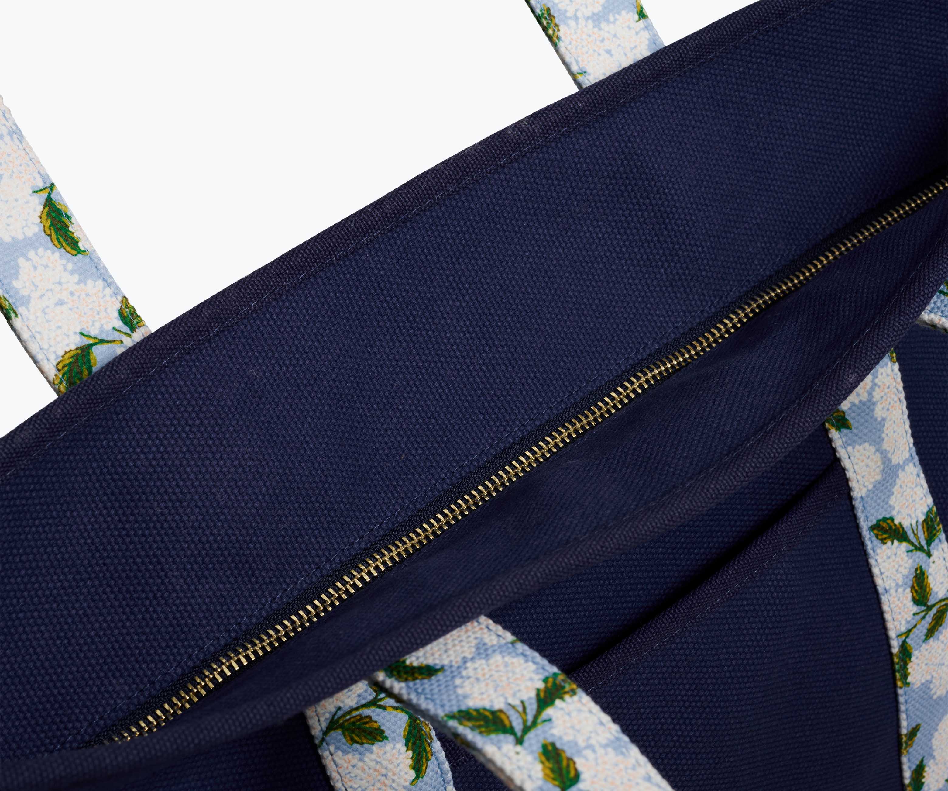 Hydrangea Canvas Carry-All Tote with Zipper